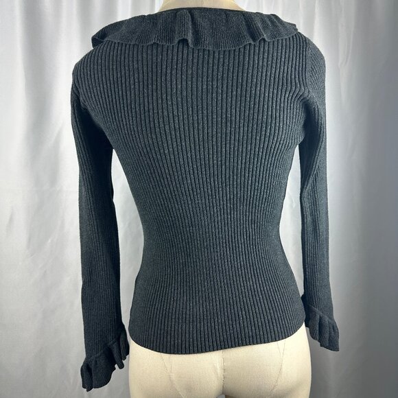 2000's era vintage style ruffle flared sleeve sweater (INC) - Picture 4 of 11